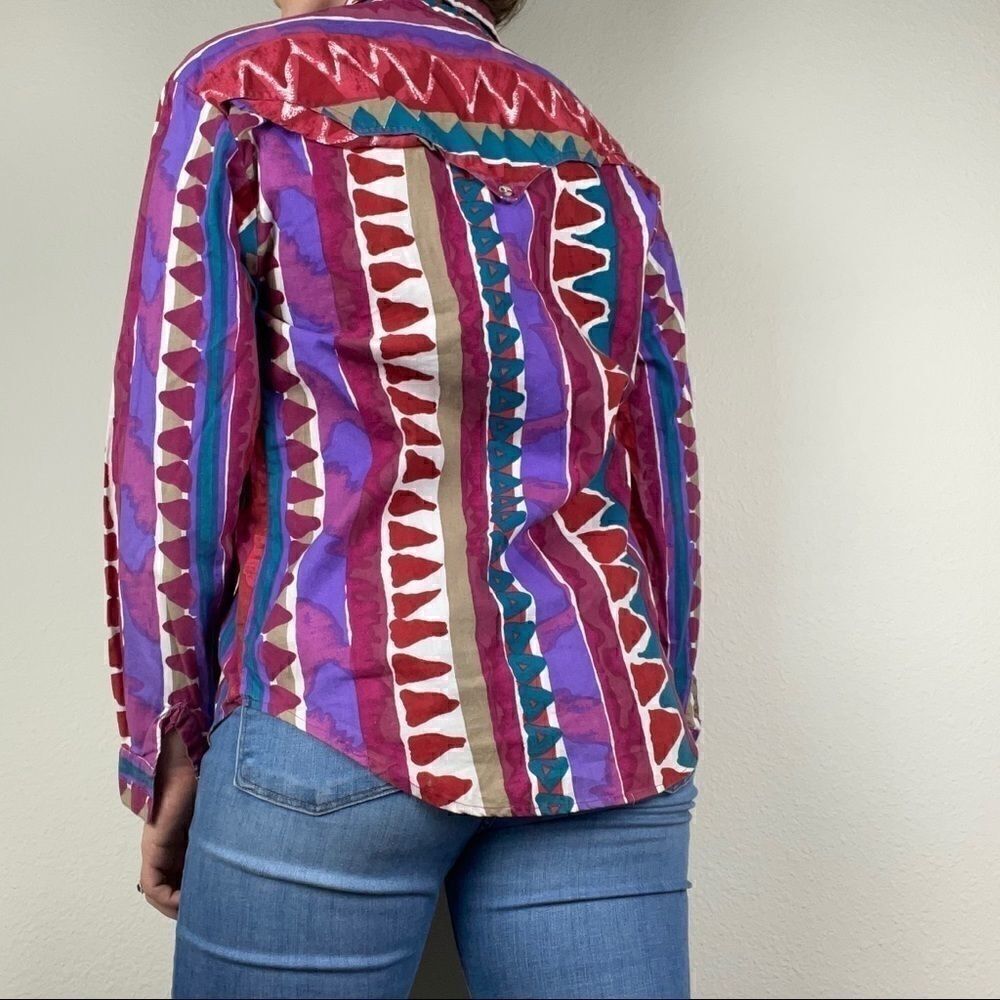 Vintage Aztec western button up - Picture 3 of 10